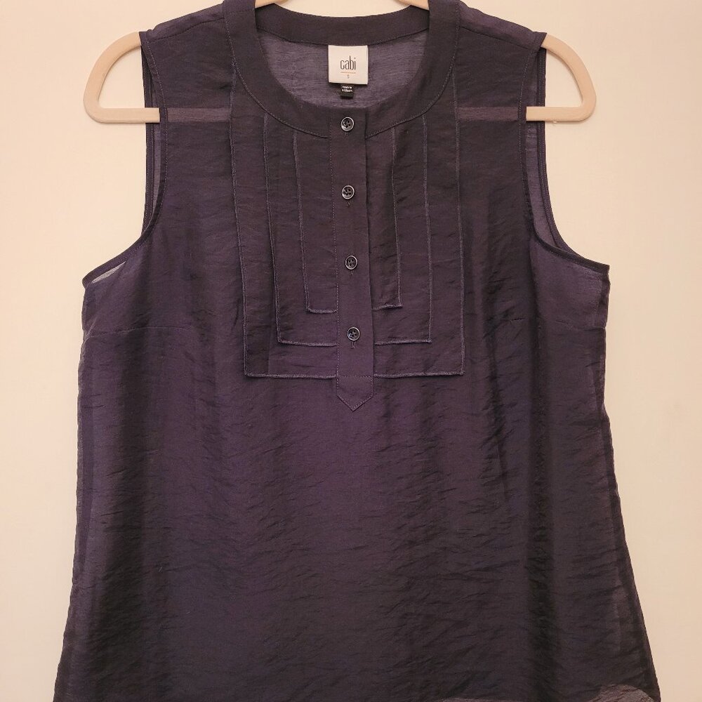 Cabi Louis II Sleeveless Top Navy #6524  Size Small
